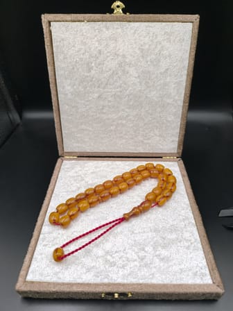 Rüzgar Gölü Herazon Hareli Osmanlı Benzetme Sıkma Kehribar Tesbih (11x10 mm)