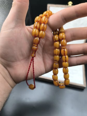 Rüzgar Gölü Herazon Hareli Osmanlı Benzetme Sıkma Kehribar Tesbih (11x10 mm)