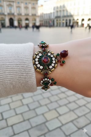 Otantik Zirkontaşlı Boncuk Detaylı Bileklik