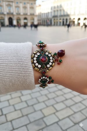 Otantik Zirkontaşlı Boncuk Detaylı Bileklik