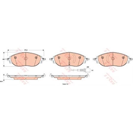 Trw Gdb1956 Ön Fren Balatası - Marka: Vw - Golf7/A3 - Yıl: 13-14 - Motor: