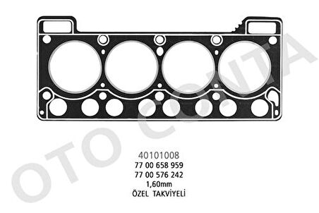 Oto Conta 40101008 Silindir Kapak Contası Lpglı Araclar 1.6Mm Ozel Takvıyelı R12 1.2