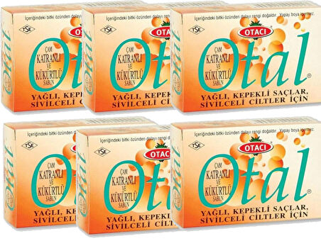 Otacı Otal Çam Katranlı-Kükürtlü Katı Sabun 80 G x 6