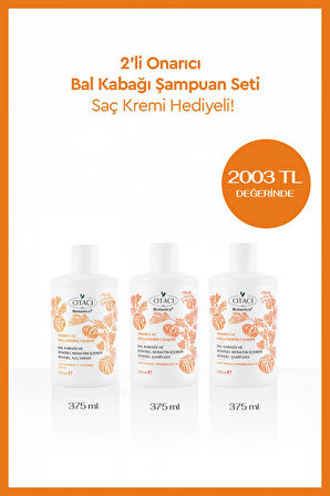 Onarıcı Bal Kabağı Şampuan Seti-Saç Kremi Hediyeli