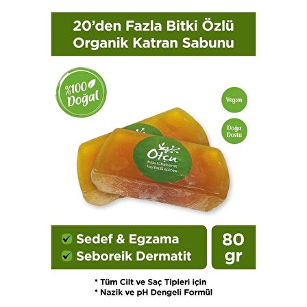 %100 Doğal Otçu® Katran Sabunu Sedef, Seboreik Dermatit ve Egzama Karşıtı Destekleyici 80 gr