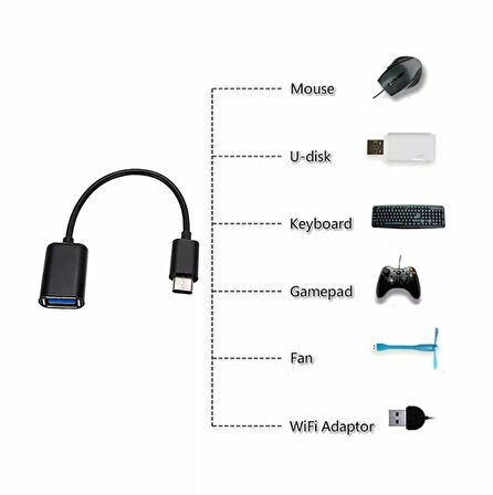 Type C Usb 3.0 Otg Adaptör - Siyah