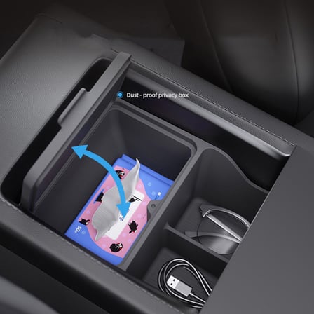 TESLA MODEL Y JUNİPER İÇİN UYUMLU KOL DAYAMA ALT SAKLAMA KUTUSU SİYAH