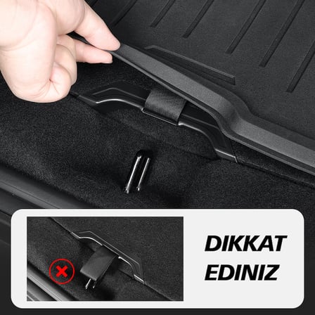 TESLA MODEL Y JUNİPER İÇİN UYUMLU ARKA BAGAJ KAPLAMA PLAKA KOLU - 2 PARÇA
