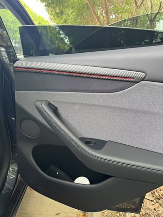 TESLA MODEL Y JUNİPER İÇİN UYUMLU KAPI DÖŞEMESİ ÜST KISIM KAPLAMA 4 PARÇA MAT KARBON