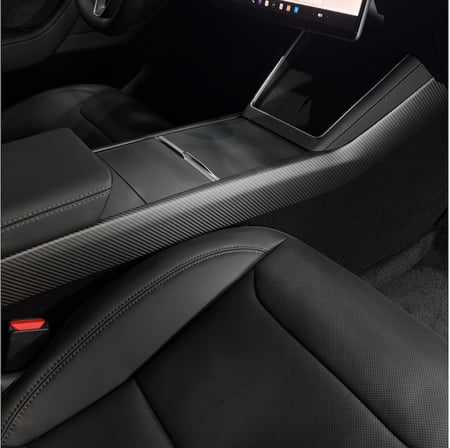 TESLA MODEL Y JUNİPER İÇİN UYUMLU ORTA KONSOL YAN KAPLAMA - 2 PARÇA MAT KARBON
