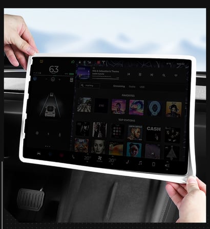 TESLA MODEL Y JUNİPER İÇİN UYUMLU SİLİKON EKRAN KORUYUCU ÇERÇEVE GRİ