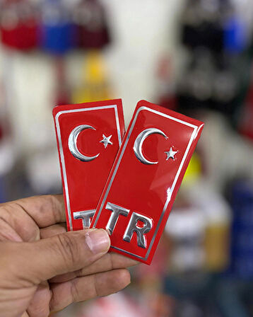Tr Plaka Sticker 2'li - Türkiye Plaka Sticker - TR Logolu