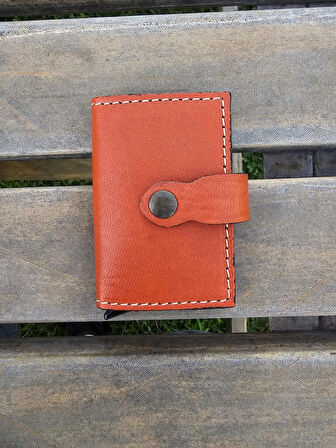 Mekanizmalı Hakiki Deri Akıllı Cüzdan Kartlık