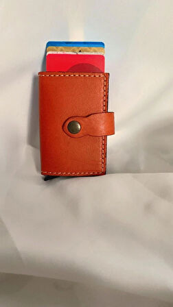 Mekanizmalı Hakiki Deri Akıllı Cüzdan Kartlık