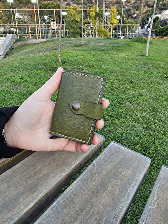 Mekanizmalı Hakiki Deri Akıllı Cüzdan Kartlık