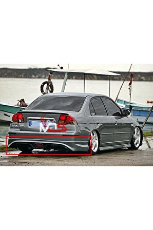 HONDA CİVİC VTEC 2 CUSTOM ARKA TAMPON EKİ FİBERGLASS BOYASIZ