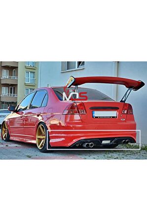 HONDA CİVİC VTEC 2 CUSTOM ARKA TAMPON EKİ FİBERGLASS BOYASIZ