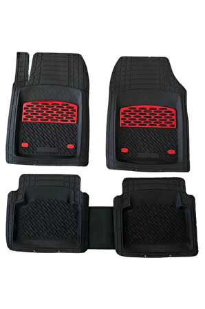 Ford Fiesta Hb 2019 4d Havuzlu Üniversal Yeni Nesil Pro Paspas Siyah - Kırmızı