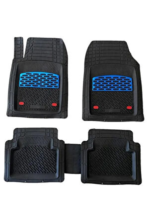 Ford Connect 2005 3D Havuzlu Üniversal Yeni Nesil Pro Paspas Siyah - Mavi