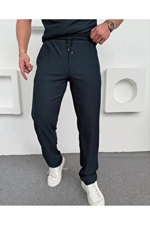 Erkek Fitilli Kumaş Regular Fit Ottoman Kalite Organik Pamuklu Polo Yaka Tshirt ve Eşofman Alt Takım