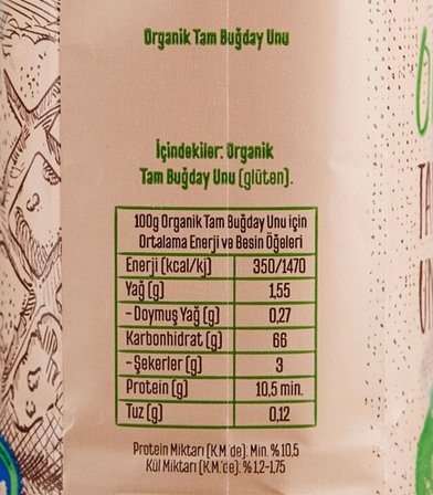 Tellioğlu Organik Tam Buğday Unu 1 Kg ( 1 ADET )