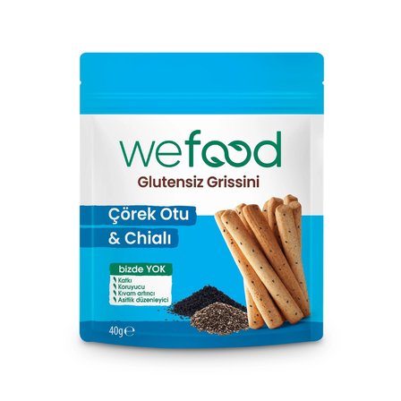 Wefood Glutensiz Grissini Çörek Otu & Chialı 40 G ( 1 ADET )
