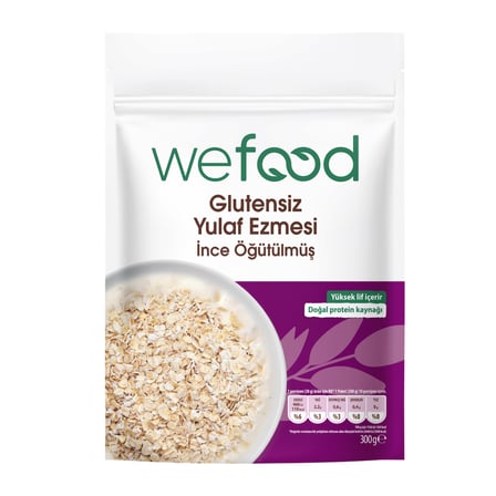 Wefood İnce Öğütülmüş Glutensiz Yulaf Ezmesi 300G ( 1 ADET )