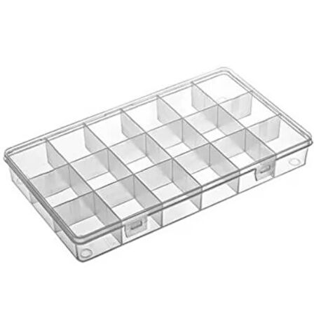 Hobi Kutusu Şeffaf Organizer 18 Bölmeli