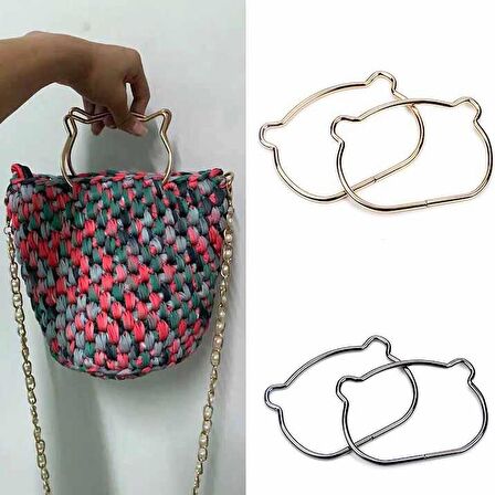 Çanta Sapi Metal Kedi Gümüş