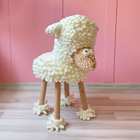 Ahşap Amigurumi Tabure Süngerli