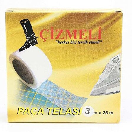 Çizmeli Çift Taraflı Ütüyle Yapışan Tela (3 Cm) 25 Metre