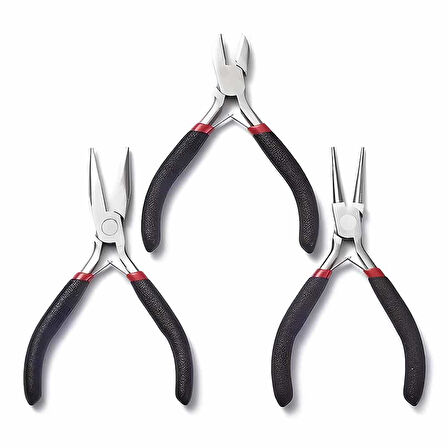 Pense Seti 3 Lu Siyah  ( Yankeski - Karga Burun - Yuvarlak Uçlu Pense )