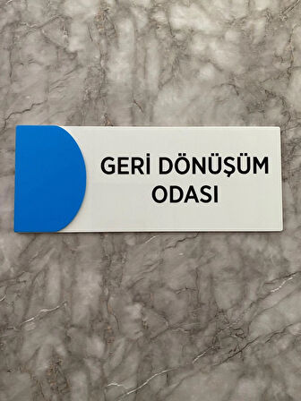 Ortaokula Uygun Renk Mavi Geri Dönüşüm Odası Yön Levhası Kapı İsimliği