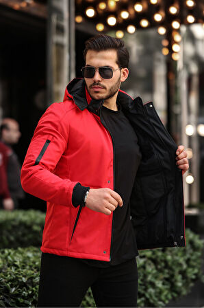 Outdoor Su,soğuk,rüzgar Geçirmez Içi Kürklü Elyaf Dolgulu Softshell Erkek Dağcı,kampcı,kayakcı Montu