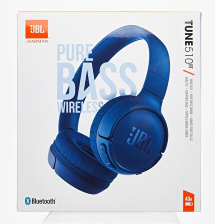 OUTLET JBL TUNE 510BT Kablosuz Kulak Üstü Kulaklık - Mavi JBLT510BTBLUEU (Resmi Distribütör Garantili) OUTLET