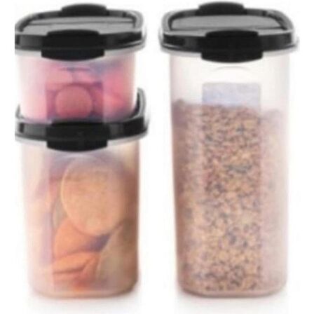 Tupperware OVAL SET 3'LÜ SİYAH