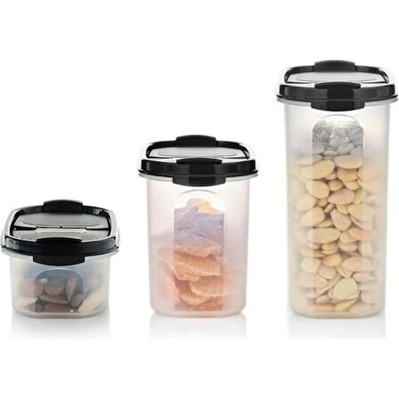 Tupperware OVAL SET 3'LÜ SİYAH