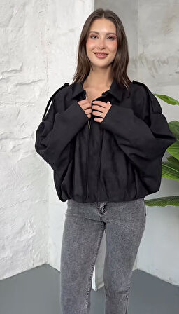 Prifaldi Premium Oversize Süet Bomber Ceket