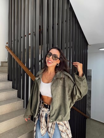 Prifaldi Premium Oversize Süet Bomber Ceket