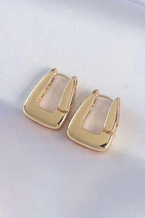 Pirinç Gold Renk Kalın Küpe 5886