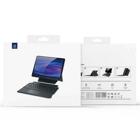 DUX DUCIS Samsung Galaxy Tab S9 + Ayrılabilir Bluetooth Klavye Touchpad PU Deri Kı