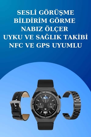 Akıllı Saat ve Kulaklık Seti Dokunmatik Ekran 5.0 Bluetooth Bağlantılı Sesli G
