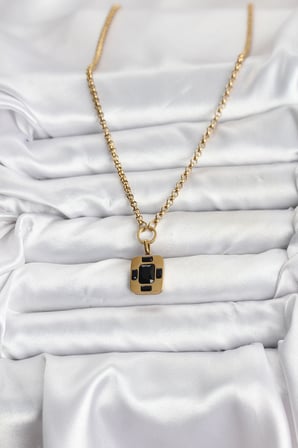316L Çelik Zincir Gold Renk Vintage Model Kadın Kolye 5886