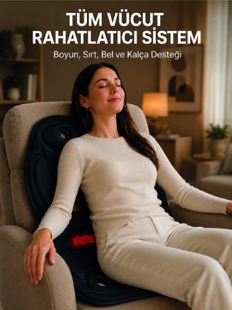 Titreşimli Isıtmalı Koltuk Tipi Masaj Minderi Ergonomik Tasarım