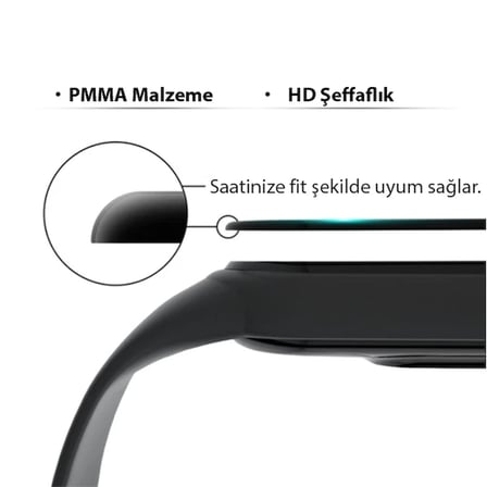 Sm Galaxy Watch 4 44mm 3D Full Kaplama Ekran Koruyucu PET+PMMA-(5775)