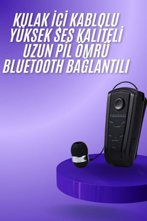 Makaralı Bluetooth Kulakiçi Yaka Kulaklığı Kablosuz Kulaklık