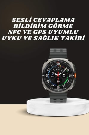 Akıllı Saat Amoled Ekran Bluetooth Bağlantılı Sağlık Takibi GPS Uyumlu