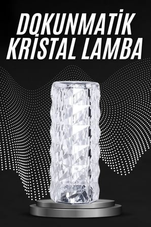 Kristal Lamba Masa Lambası Şarjlı Masa Lambası Dokunmatik Sensör Usb Şarjlı