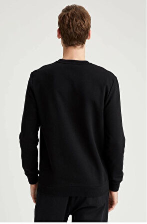 Bisiklet Yaka Şardonlu Regular Fit 2 İplik Sweatshirt