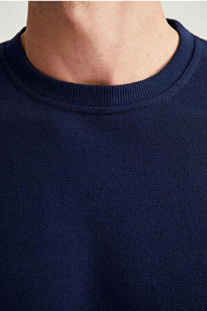 Bisiklet Yaka Şardonlu Regular Fit 2 İplik Sweatshirt